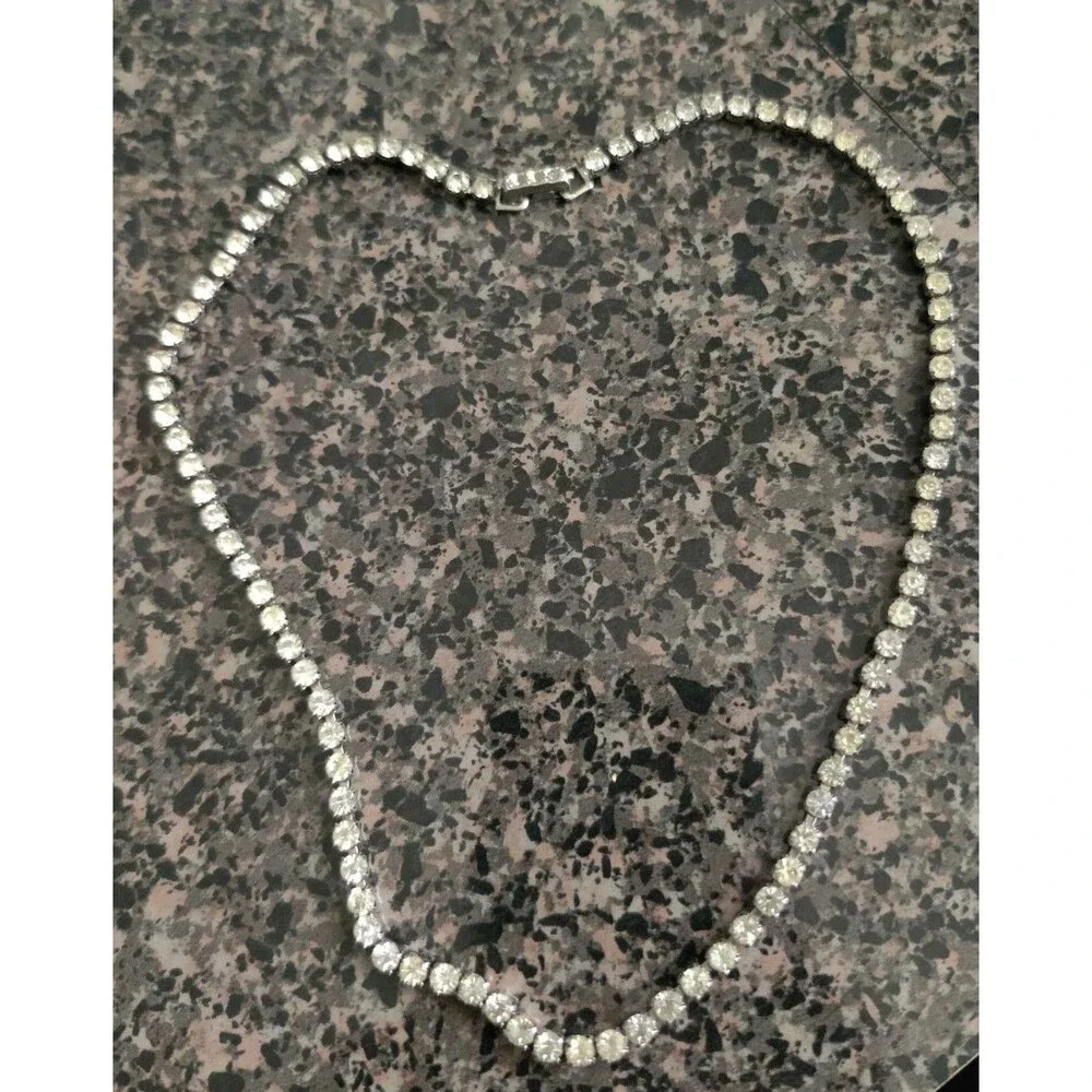 Vintage Kramer Signed Silver Tone Rhinestone 15